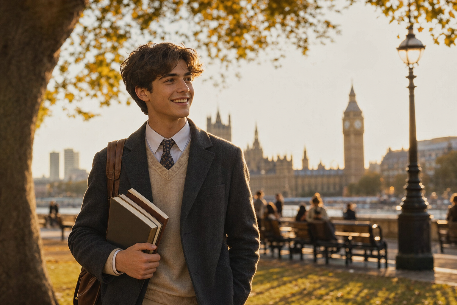 Family-friendly London neighbourhood at dusk